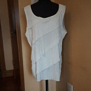 Christopher & Banks Elegant Cream Sleeveless Top, Sz L